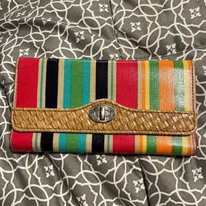 Colorful wallet with many pockets
